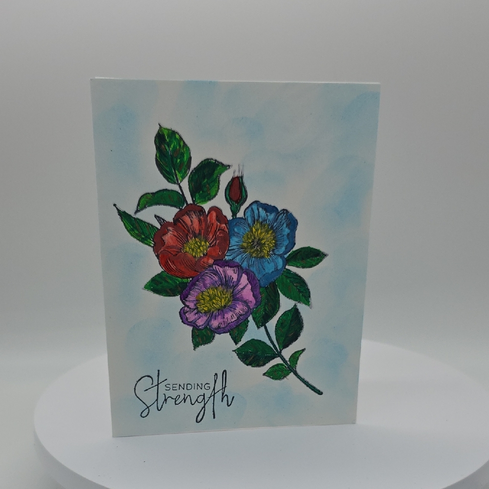 Sending Strength – Floral Greeting Card